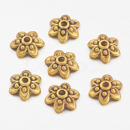 Tibetan Antique Golden Metal Caps GLF0626Y-1