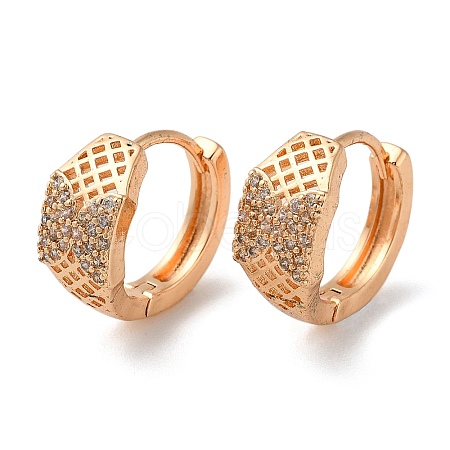 Brass Hoop Earrings with Rhinestone EJEW-K256-83KCG-1
