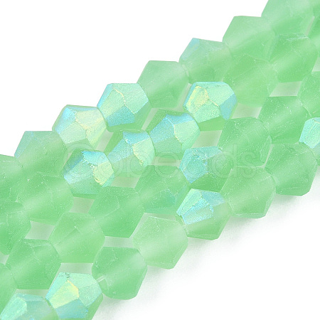 Imitate Austrian Crystal Bicone Frosted Glass Beads Strands GLAA-F029-TM2mm-A24-1