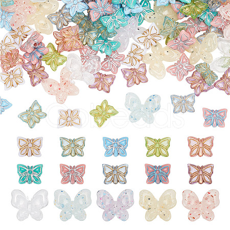15Style Plating Transparent Acrylic Beads OACR-AR0001-19-1