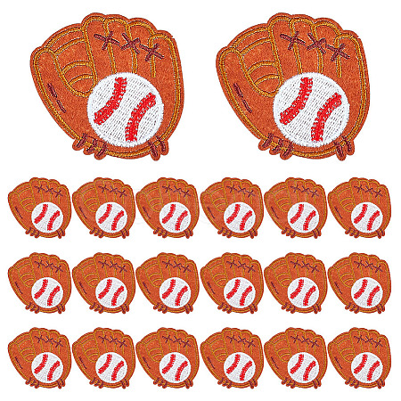 20Pcs Polyester Iron on/Sew On Patches PATC-ME0001-04-1
