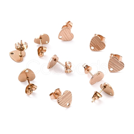 Ion Plating(IP) 304 Stainless Steel Stud Earring Findings STAS-I183-03A-RG-1