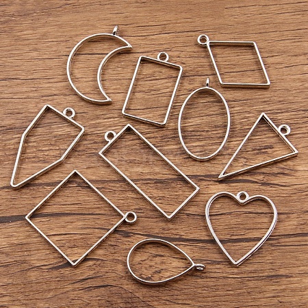 Zinc Alloy Open Back Bezel Pendants FIND-PW0024-02C-1