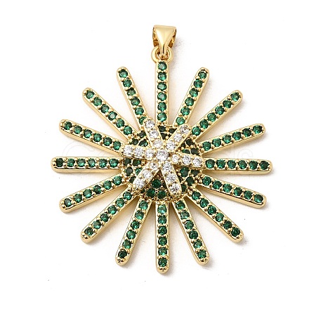 Brass Micro Pave Cubic Zirconia Pendants KK-H267-050G-1