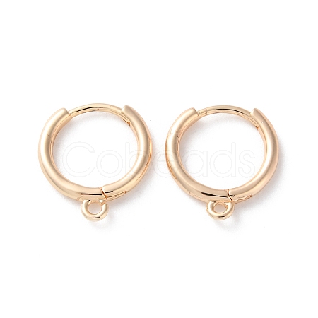 Rack Plating Brass Huggie Hoop Earring Findings KK-S405-02G-1