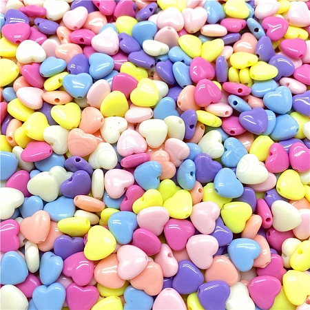 Opaque Acrylic Beads HEAR-PW0002-082A-1