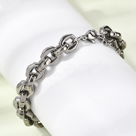 304 Stainless Steel Link Chain Bracelets for Women BJEW-P388-01P-1