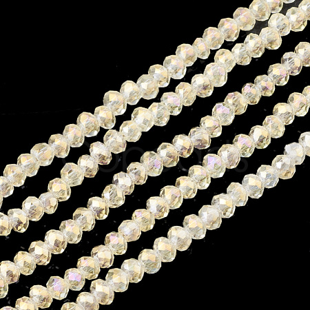 Electroplate Transparent Glass Beads Strands EGLA-S171-02B-06-1