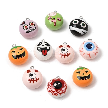 Halloween Opaque Resin Pendants RE-CBABD5A-03P-1