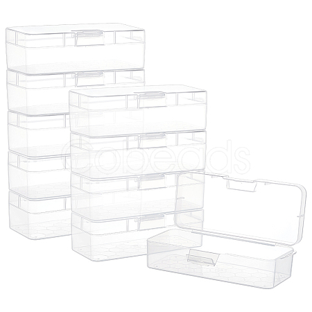 10Pcs Transparent Plastic Storage Boxes CON-BC0007-78B-1