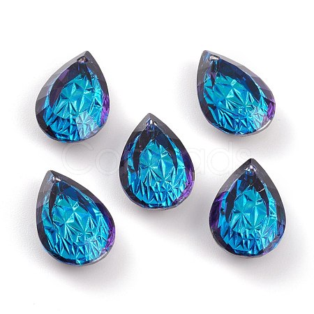 Embossed Glass Rhinestone Pendants GLAA-J101-05B-001BB-1