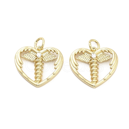 Brass Micro Pave Cubic Zirconia Pendants KK-H527-02B-G-1