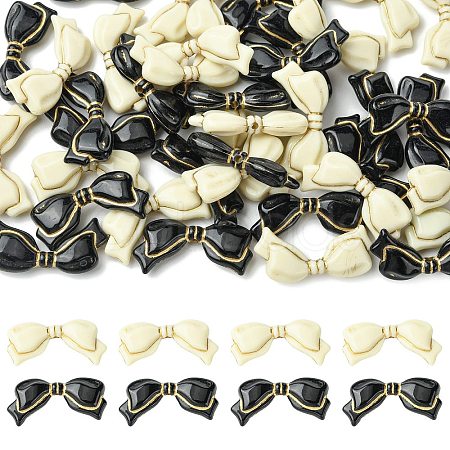 40Pcs 2 Colors Opaque Acrylic Beads SACR-CJ0001-91-1