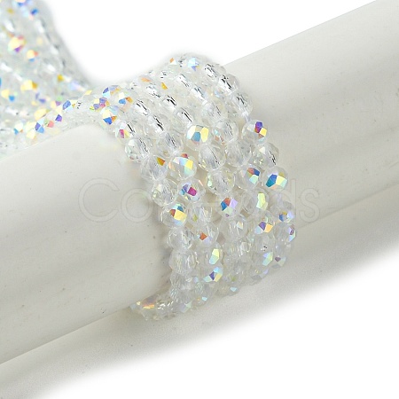 Electroplated Glass Beads Strands EGLA-P055-01B-AB01-1