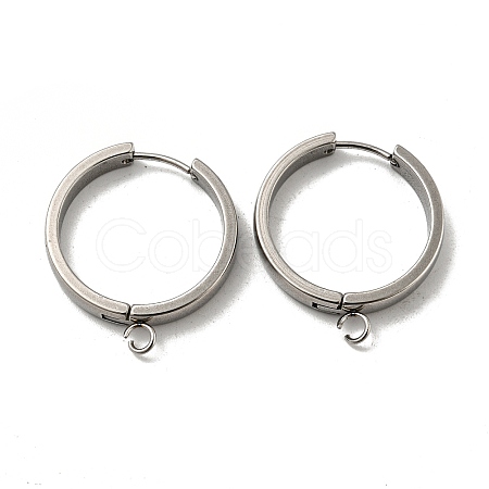 Tarnish Resistant 201 Stainless Steel Huggie Hoop Earrings Findings STAS-A167-01W-P-1
