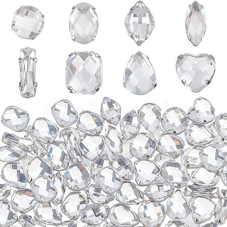 80Pcs 8 Style Acrylic Sew on Rhinestone OACR-FG0001-17-1