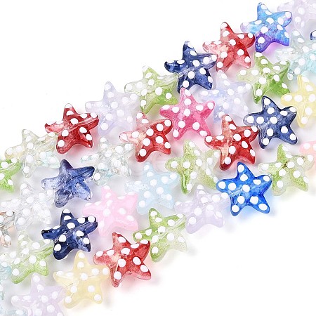 Glass Enamel Beads Strands GLAA-T028-04-1