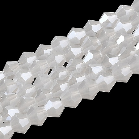 Imitation Jade Electroplate Glass Beads Strands EGLA-F029-J4mm-A06-1