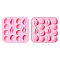 2Pcs Half Fruit Shape DIY Silicone Molds, Resin Casting Molds, for UV Resin & Epoxy Resin Craft Making, Pink, 129x130x12mm, Inner Diameter: 25~33x24~27mm