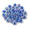 UV Plating Rainbow Iridescent Transparent Acrylic Beads, Two Tone, Flower, Blue, 15.5x16x9mm, Hole: 3mm