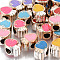 UV Plating Acrylic European Beads, with Enamel, Large Hole Beads, Mixed Color, Strawberry, Light Gold, 13x9x7mm, Hole: 4mm