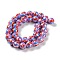 Handmade Porcelain Beads Strands, Hand Drawn Beads, with Enamel, Round, Medium Purple, 10~11x9mm, Hole: 1.5mm, about 35pcs/strand, 12.80 inch(32.5cm)