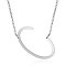 Non-Tarnish 201 Stainless Steel Initial Pendants Necklaces, with Cable Chains, Letter, Letter.C, 17.3~18.3 inch(44~46.5cm)x1.5mm, LetterC: 37x21x1mm