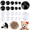 PandaHall Elite 192 Sets 10 Styles Plastic Safety Eyes, with Gasket, Half Round Craft Eyes for Crochet Toy and Stuffed Animals, Mixed Color, 16.5~21x9.7~18mm