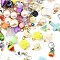 Glass & Acrylic Jewelry Making Findings, Including Pendants & Links, Mixed Shapes, Mixed Color, 14~33.5x8~23.5x4~10mm, Hole: 1.4~3.2mm, about 160pcs/100g