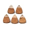 Resin & Wood Pendants, with Gold Foil, Triangle Charm, Antique White, 23x15x3mm, Hole: 2mm