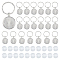 DICOSMETIC DIY Blank Dome Keychain Making Kit, Including Alloy Keychain Cabochon Settings, Glass Cabochons, Platinum, 40Pcs/box