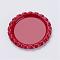 Iron Cabochon Settings, Planish Beer Bottle Cap, Flat Round, Red, Tray: 26mm, 34x3mm