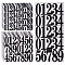 Globleland 12 Sheets 3 Styles PVC Number Adhesive Decorative Stickers, Waterproof Mailbox Number 0~9 Decals for Indoor, Outdoor, Black, 208~235x251~266x0.1~0.2mm, Number: 50~100x23~46mm, 4 sheets/style