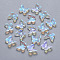 Transparent Spray Painted Glass Charms, AB Color Plated, Butterfly, Clear AB, 9.5x11x3mm, Hole: 0.8mm