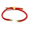 Nylon Cords Bracelet Makings Fit for Connector Charms, with Golden Brass Tree Slider Beads, Long-Lasting Plated, Red, 8-5/8 inch(22cm), Hole: 1.9mm