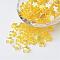 Eco-Friendly Transparent Acrylic Beads, Star, Yellow, AB Color, about 10mm in diameter, 4mm thick, hole:1.5mm. about 2140pcs/500g