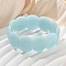 Handmade Lampwork Beaded Stretch Bracelets for Men Women, Oval, Pale Turquoise, 3/4~7/8x5/8 inch(1.95~2.1x1.65cm), Inner Diameter: 1-7/8~2-1/8 inch(4.8~5.5cm)