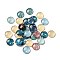 Flatback Half Round/Dome Flower and Plants Pattern Glass Cabochons, for DIY Projects, Mixed Color, 20x5.5mm