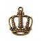 Tibetan Style Alloy Pendants, King Crown, Antique Bronze, Lead Free and Cadmium Free and Nickel Free, 34x28x4mm, Hole: 3.1mm