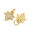 Brass Micro Pave Clear Cubic Zirconia Charms KK-F941-37A-G-2