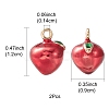 2pcs Brass Enamel Charms KK-YW0001-90-3