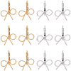 10 Piars 2 Colors Bowknot Brass Laverback Earrings for Women EJEW-SC0001-92-7
