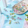 24Pcs 6 Colors Synthetic Moonstone Dyed Pendants with Antique Silver Plated Alloy Wing FIND-TA0003-86-4