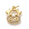Rack Plating Brass Micro Pave Cubic Zirconia Pendants KK-H508-28G-04-1