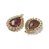 Natural Rhodonite Faceted Teardrop Pendants G-I375-01G-09-2