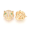 Brass Micro Pave Cubic Zirconia Beads ZIRC-S053-YS014G-2-2