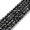 Synthetic Snowflake Obsidian Beads Strands G-E568-03A-1