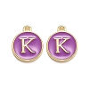 Golden Plated Alloy Enamel Charms ENAM-Q437-12K-1