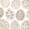 30Pcs 6 Style Undyed Natural Wooden Big Pendants WOOD-LS0001-16-3