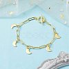 Golden 304 Stainless Steel Charm Bracelets with Brass Paperclip Chains BJEW-JB10031-02-2